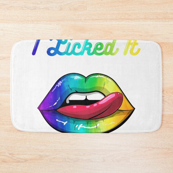 Item preview, I Licked It Gay Pride Lips Rainbow Gift Design Idea print designed and sold by Lisbob.
