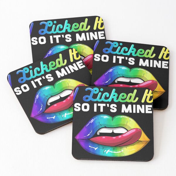 Item preview, I Licked It Gay Pride Lips Rainbow Gift Design Idea print designed and sold by Lisbob.
