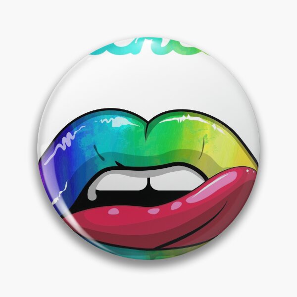 Item preview, I Licked It Gay Pride Lips Rainbow Gift Design Idea print designed and sold by Lisbob.