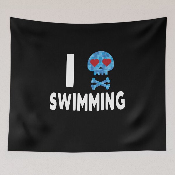 Item preview, I Love Swimming Skull designed and sold by Watersolution.