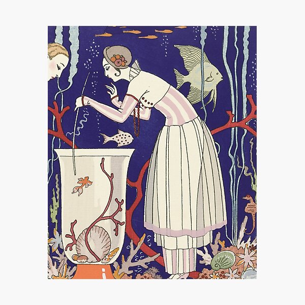 Item preview, The Stunning Little Fish Fashion Illustration by George Barbier, 1914 designed and sold by Vintage Wall Art.