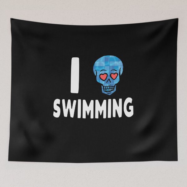 Item preview, I Love Swimming Skull designed and sold by Watersolution.