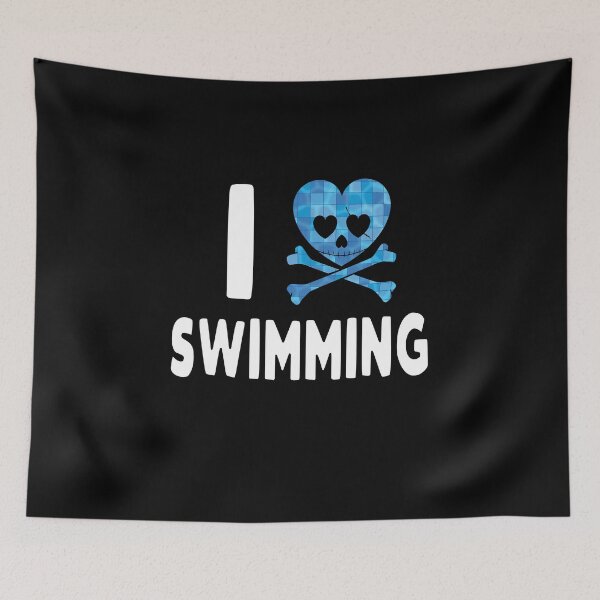 Item preview, I Love Swimming Skull designed and sold by Watersolution.