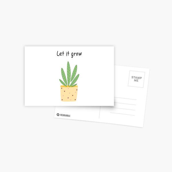 Let it grow, botanical illustration Postcard