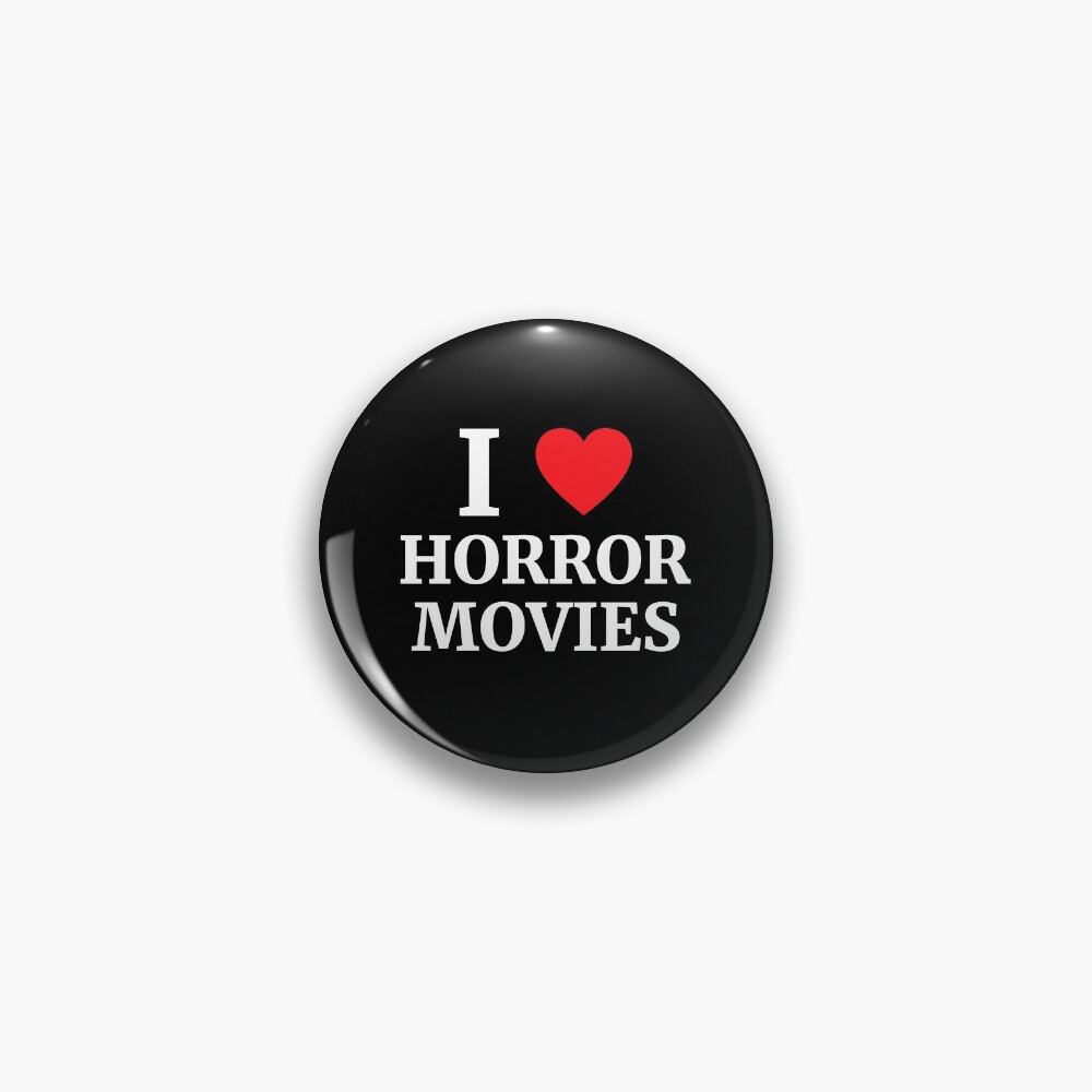 I Love Horror Movies Heart Pin