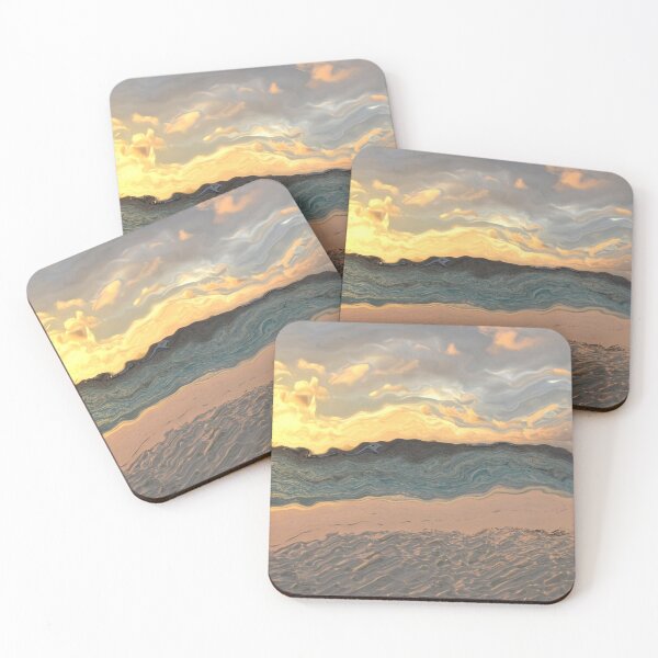 Item preview, Sandy beach and sea in pastel shades - abstract designed and sold by Artlajf.