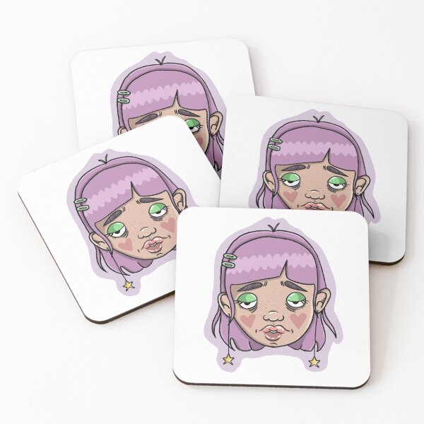 Item preview, purple hair tired eyes girl designed and sold by Juvvgal.
