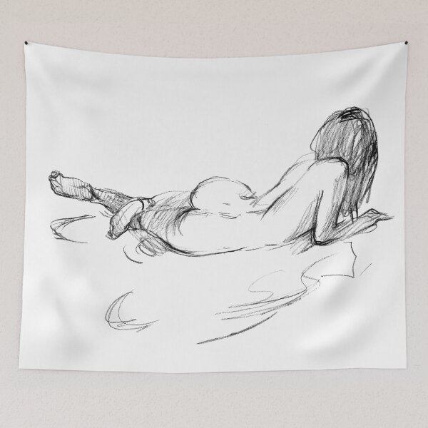 Item preview, Female body art Sensual bedroom art Woman stick figure Naked woman print Erotic canvas Art erotic nudity Abstract female form Nude sketch bathers, bather art designed and sold by GalleryArtField.