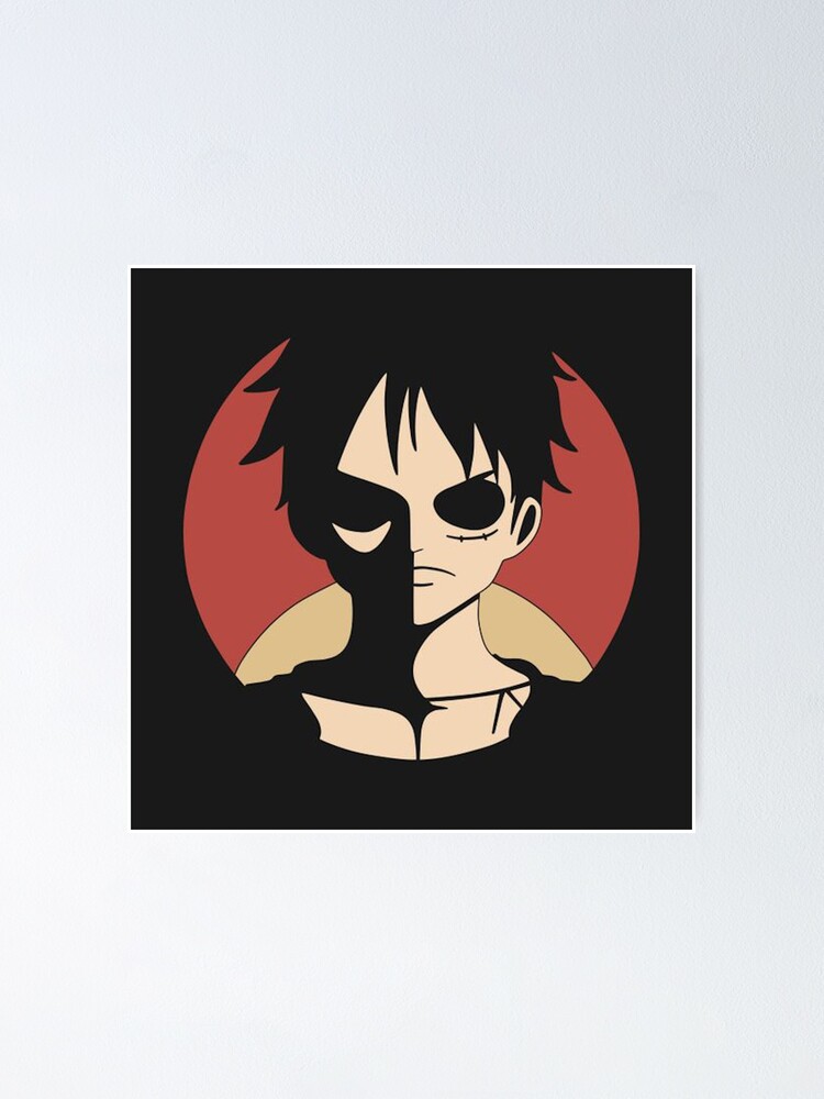 Drawing Luffy One Piece Shadow Poster By Tikka27 Redbubble