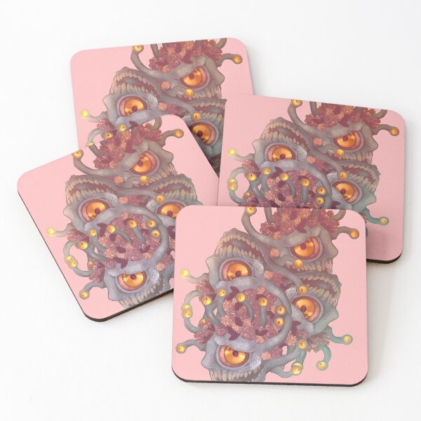 Item preview, alien eyeball with flowers - pink bg designed and sold by SpaceFishArt.