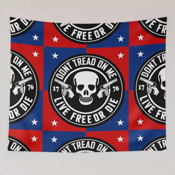 Item preview, DONT TREAD ON ME - LIVE FREE OR DIE - SKULL designed and sold by sociographix.