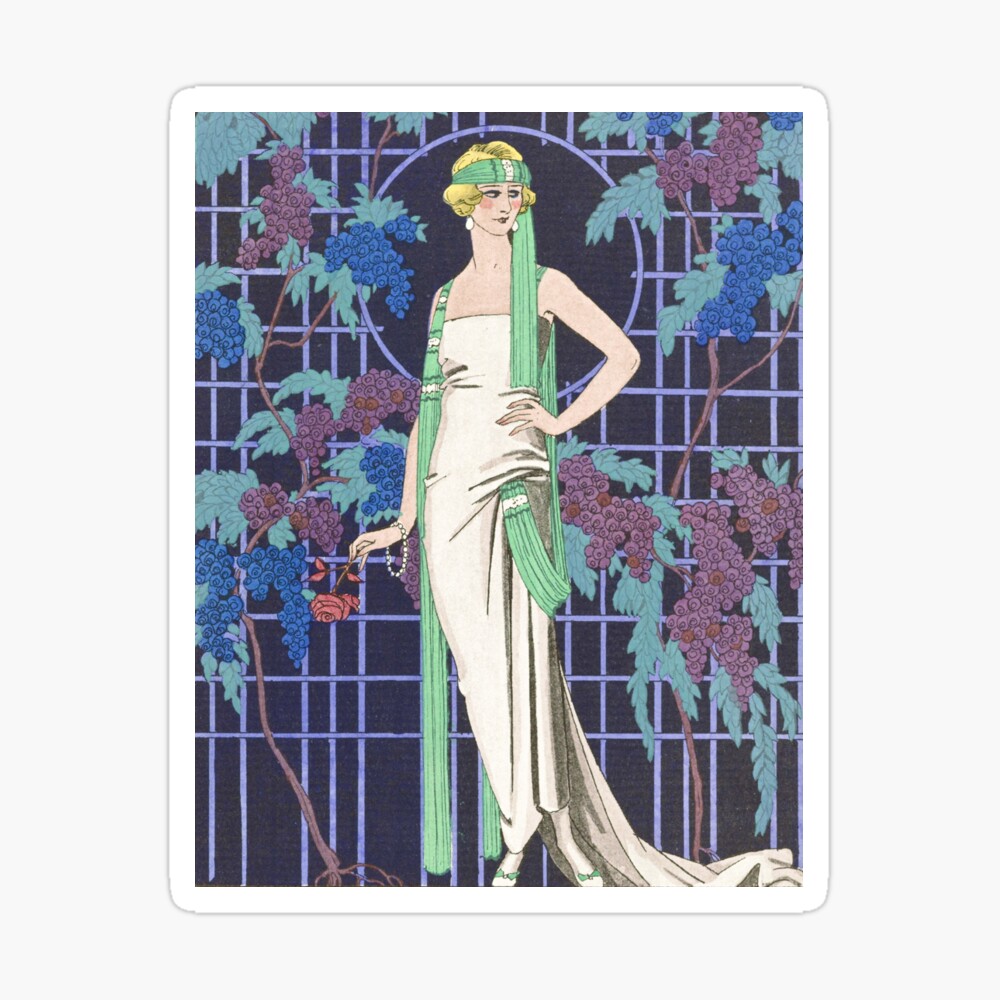 1921 George Barbier Art Deco Fashion Poster Adieu!