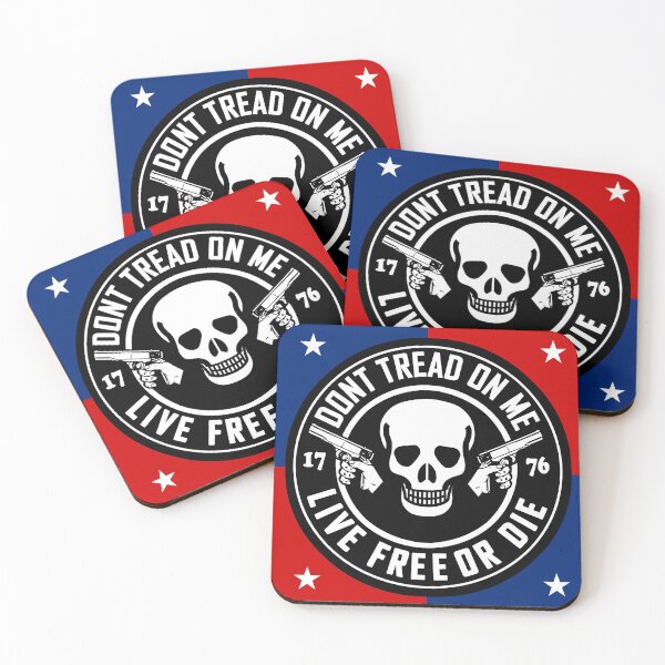 Item preview, DONT TREAD ON ME - LIVE FREE OR DIE - SKULL designed and sold by sociographix.