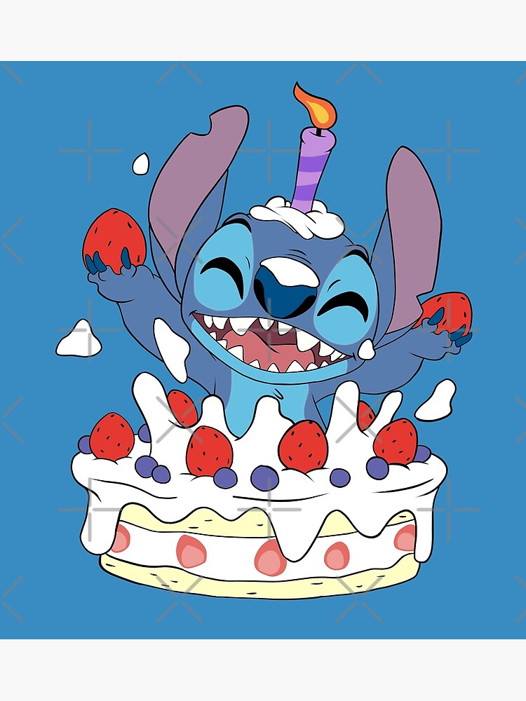 Joyeux anniversaire c'est Stitch et Lilo | Carte de vœux