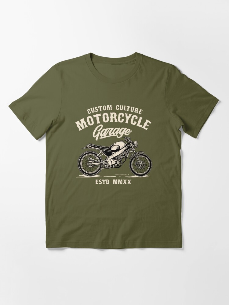 Tee Shirt Moto Custom Garage T-Shirt Homme Noir Motard, Coupe Moderne (S) :  : Mode