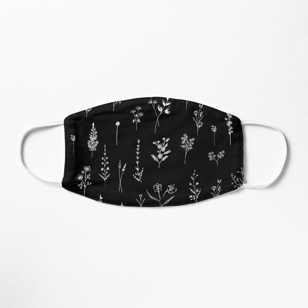 Black wildflowers Mask