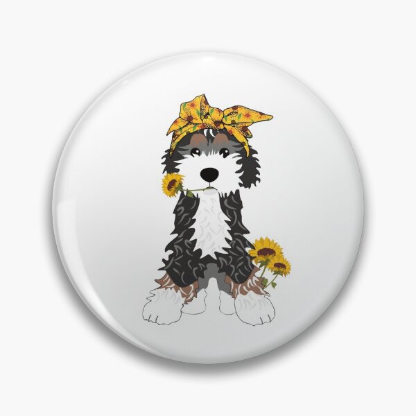 Item preview, Bernedoodle Dog With Sunflowers designed and sold by monicacarr.