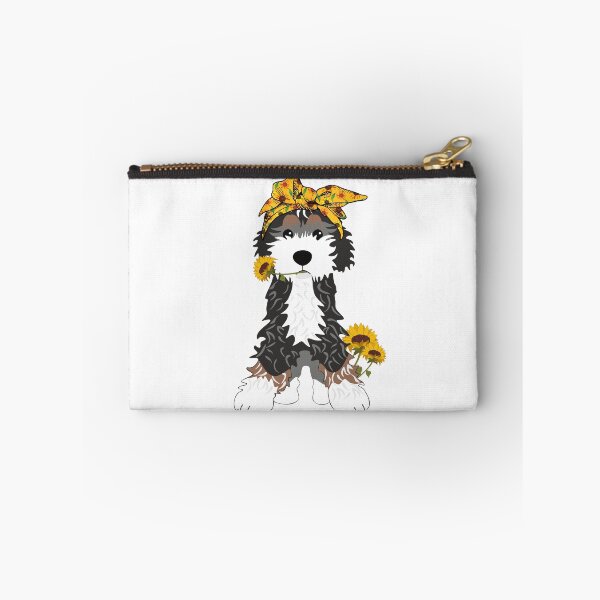Item preview, Bernedoodle Dog With Sunflowers designed and sold by monicacarr.