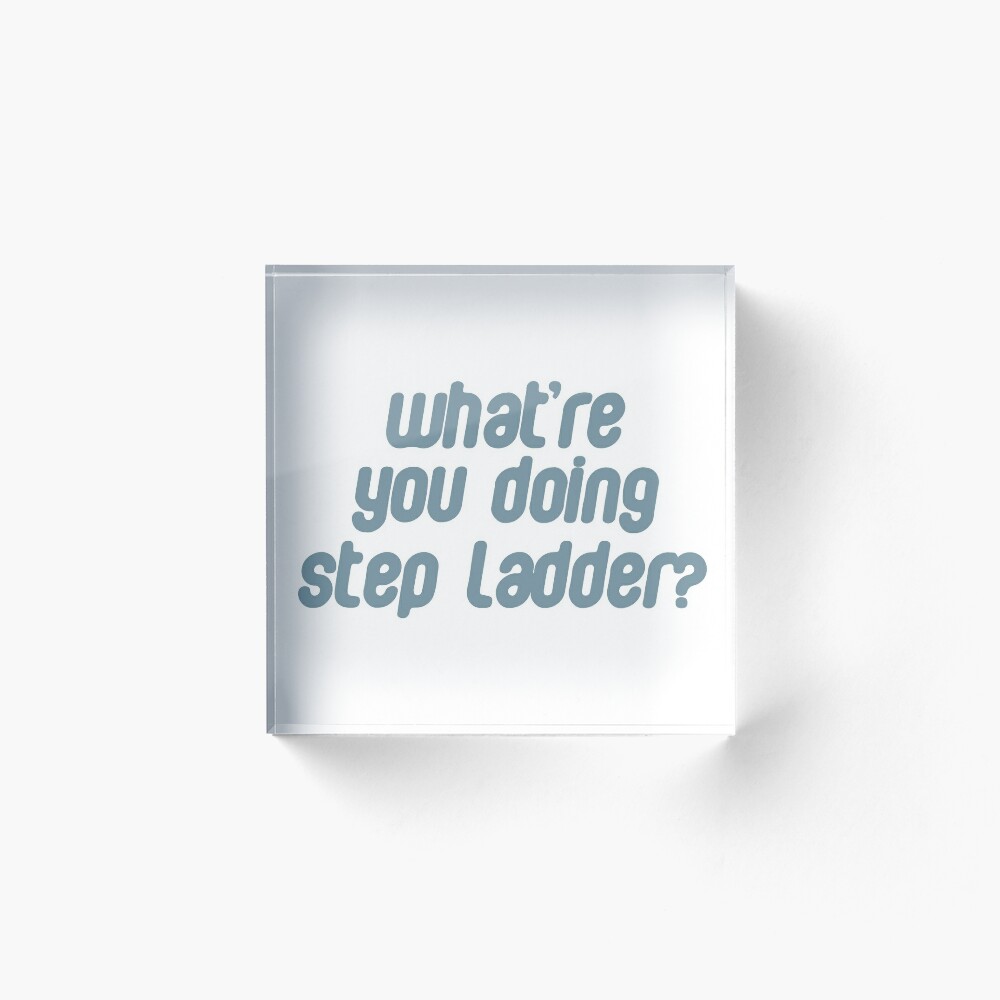 What Re You Doing Step Ladder Acrylic Block By Gwenvell Redbubble