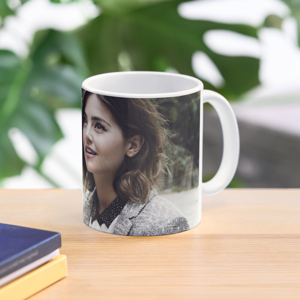 Jenna Coleman Watercolor Portrait on Distressed Canvas Coffee Mug