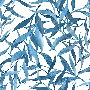 Artwork thumbnail, Blue olive leaves by pixiepatterns