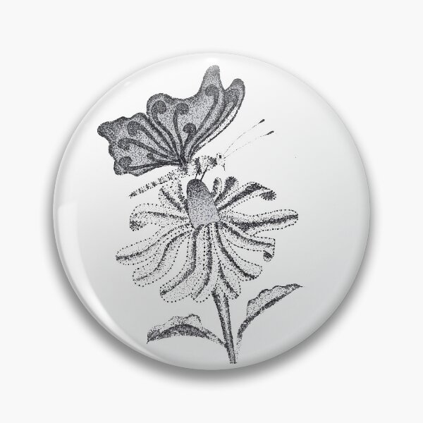 Item preview, Pointilism Flower & Butterfly designed and sold by Artistic Sunflower.