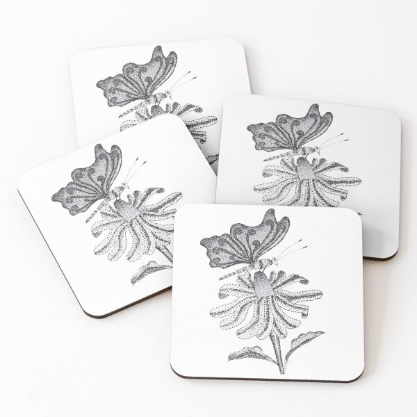 Item preview, Pointilism Flower & Butterfly designed and sold by Artistic Sunflower.