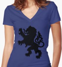 lion Women's Fitted V-Neck T-Shirt