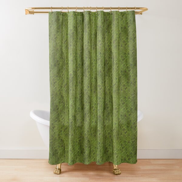 Green Lizard Skin Pattern Design Shower Curtain