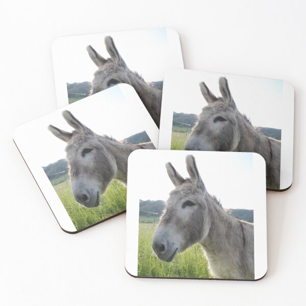 Item preview, Adorable grey donkeys in the high grass meadow	 designed and sold by EstelleRossetti.