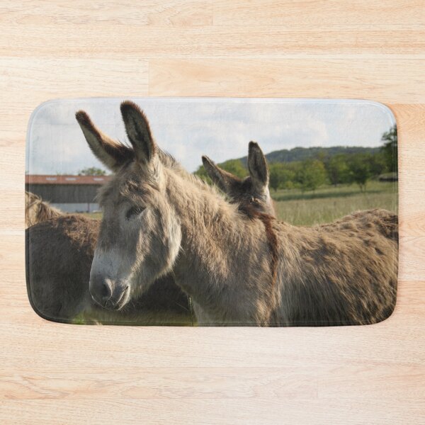 Item preview, Adorable grey donkeys in the high grass meadow	 designed and sold by EstelleRossetti.