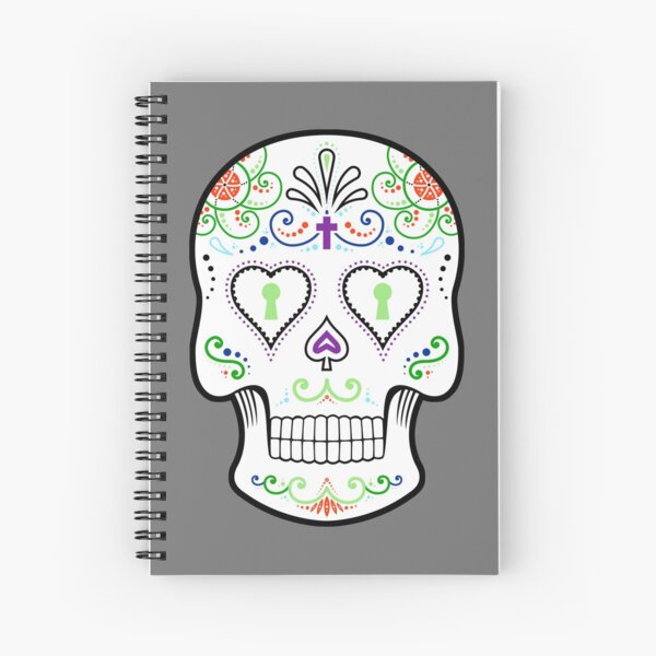 Mexican Calavera Skull White - Day of the Dead Spiral Notebook