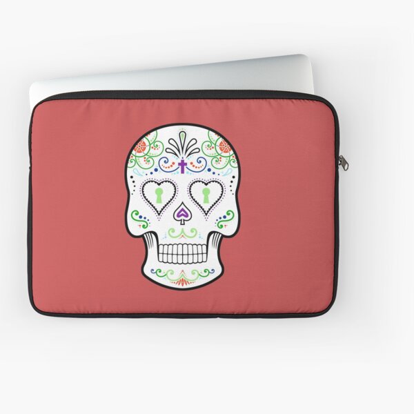 Mexican Calavera Skull White - Day of the Dead Laptop Sleeve