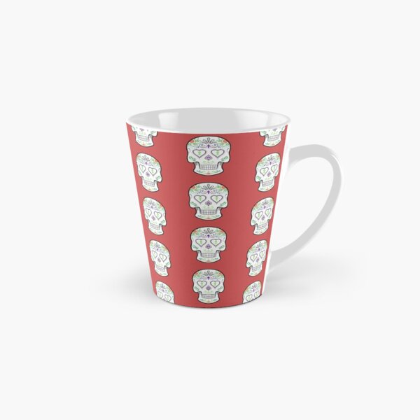 Mexican Calavera Skull White - Day of the Dead Tall Mug