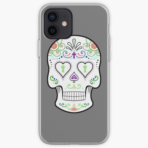 Mexican Calavera Skull White - Day of the Dead iPhone Soft Case