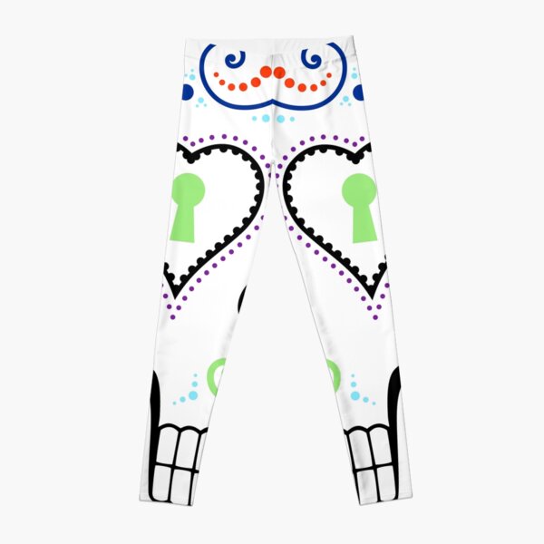 Mexican Calavera Skull White - Day of the Dead Leggings