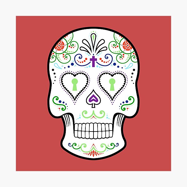 Mexican Calavera Skull White - Day of the Dead Photographic Print