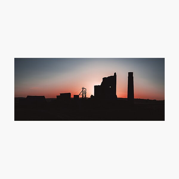 Magpie Mine Silhouette at sunset Photographic Print