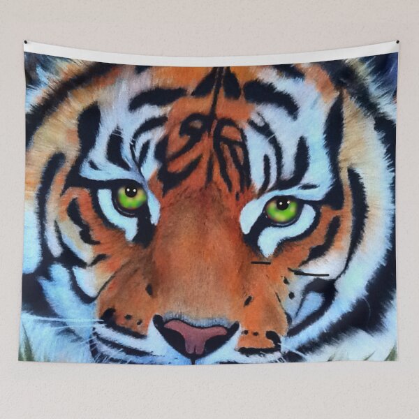 Item preview, Big cats Bengal Tiger Face painting bright and vibrant animal picture designed and sold by Julieford.