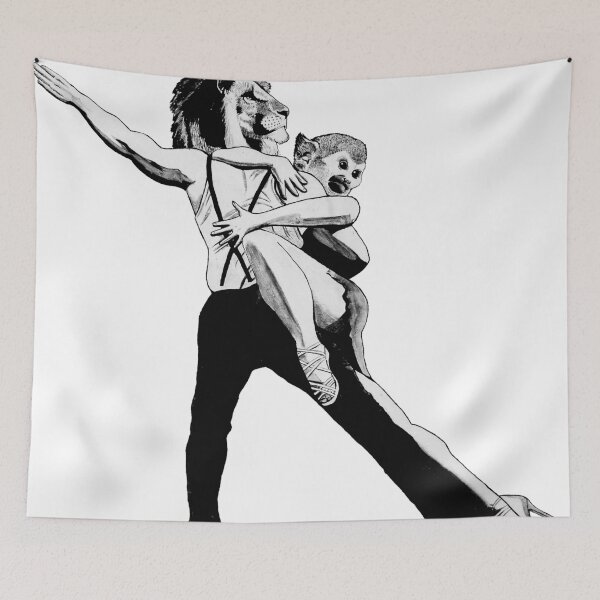 Item preview, Lion and Squirrel Monkey Dancing Tango designed and sold by Emma Rubens.