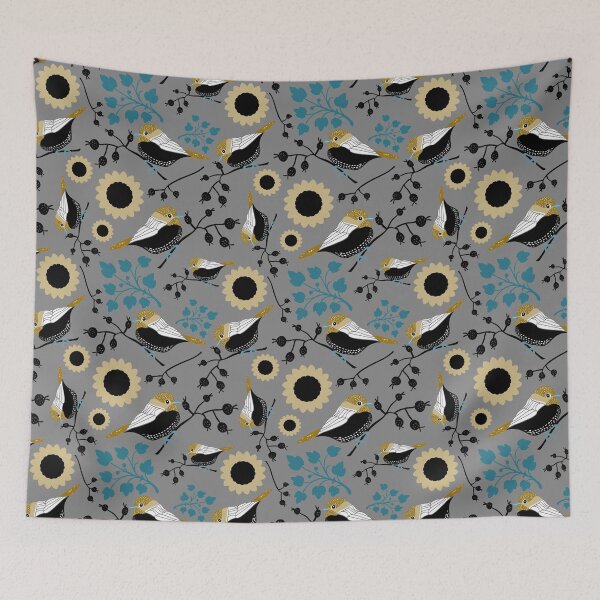 Item preview, Gold & Black Chickadee Berry Floral  designed and sold by StudioPosies.