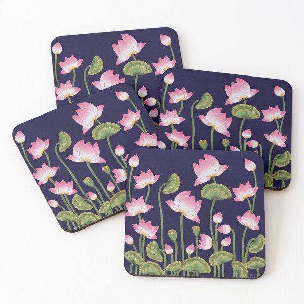 Item preview, Ancient Indian folk art - Pink lotus pichwai designed and sold by SanareiDesigns.