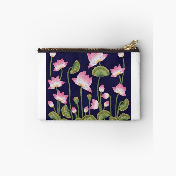 Item preview, Ancient Indian folk art - Pink lotus pichwai designed and sold by SanareiDesigns.