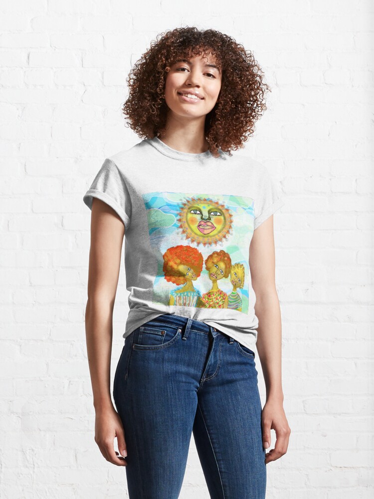 Thumbnail 4 of 7, Classic T-Shirt, The Sun and the Afro Soul Sisters designed and sold by Arema Arega.