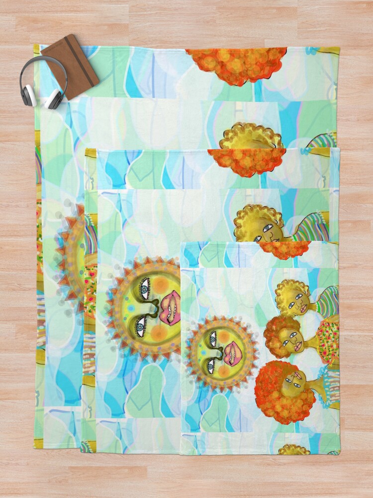 Alternate view of The Sun and the Afro Soul Sisters Throw Blanket