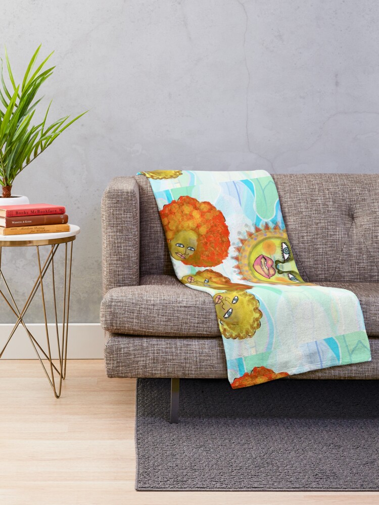 Alternate view of The Sun and the Afro Soul Sisters Throw Blanket