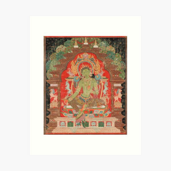 Item preview, Green Tara 13th Century Tibetan Art designed and sold by Vintage Wall Art.