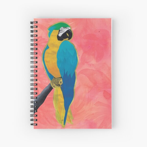 Parrot on Pink Spiral Notebook