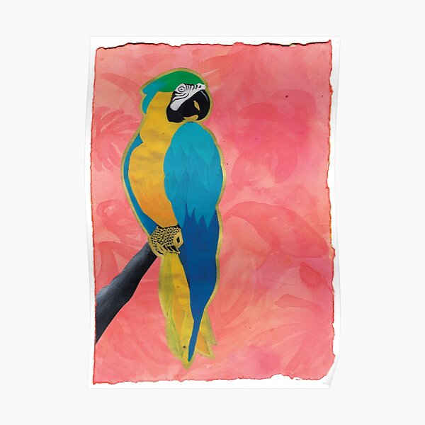 Parrot on Pink Poster