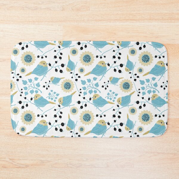 Item preview, Gold & Blue Chickadee Floral designed and sold by StudioPosies.